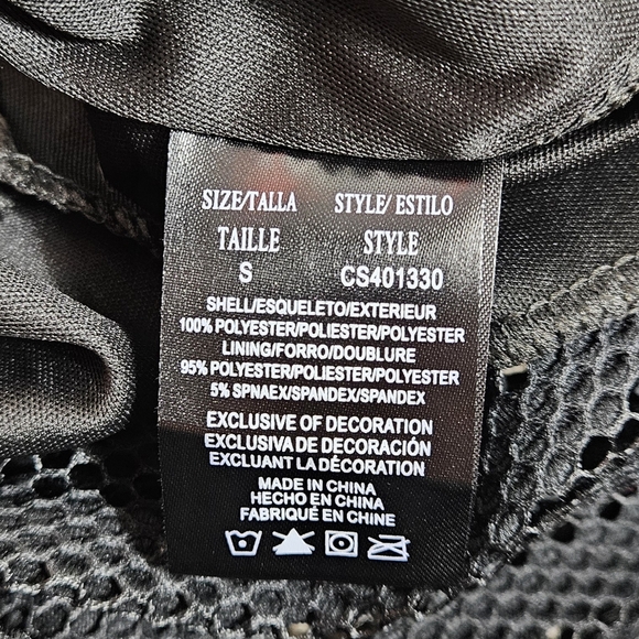 Christian Siriano Black Mesh Stripe Cocktail Dress Nwt Womens Size S Midi - Picture 12 of 12